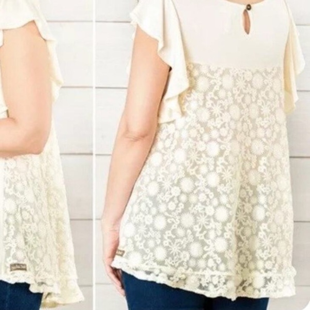 Matilda Jane Cream Floral Lace Blouse